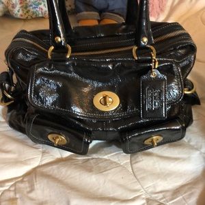 Coach Legacy Black Patent Leather Peyton Satchel Bleecker Archive 13051